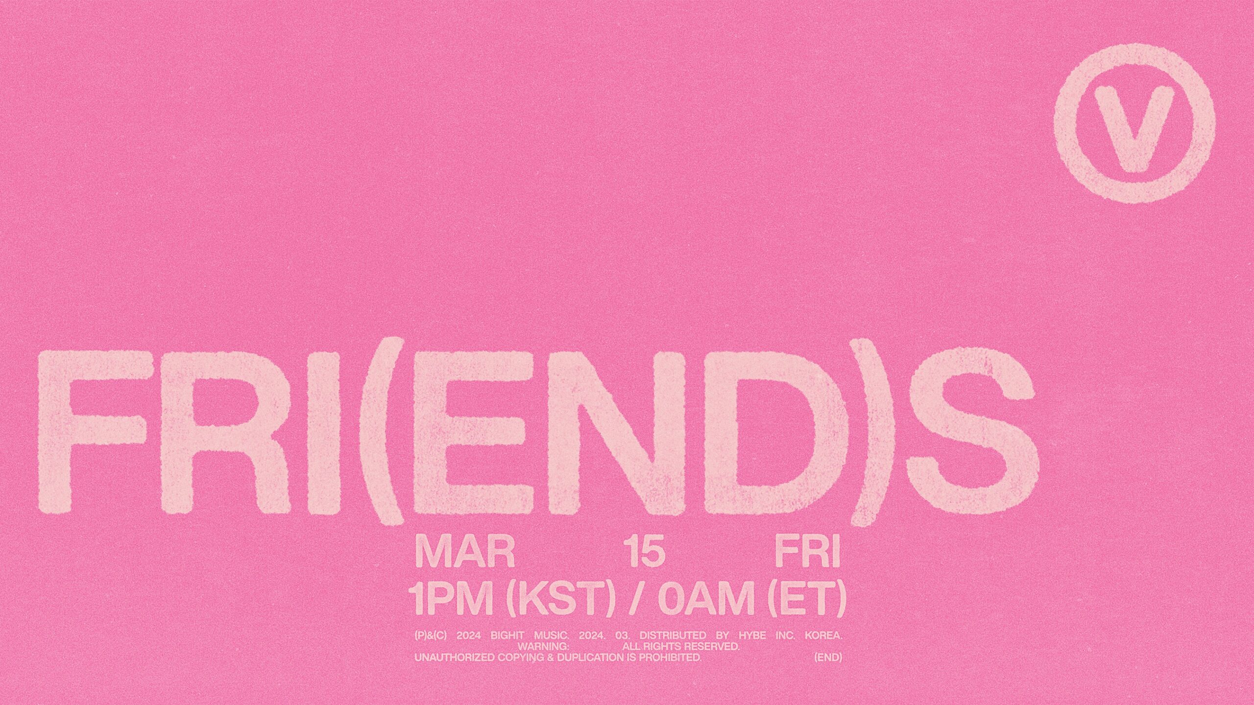 BTS V、3月15日にデジタルシングル「FRI(END)S」発表！